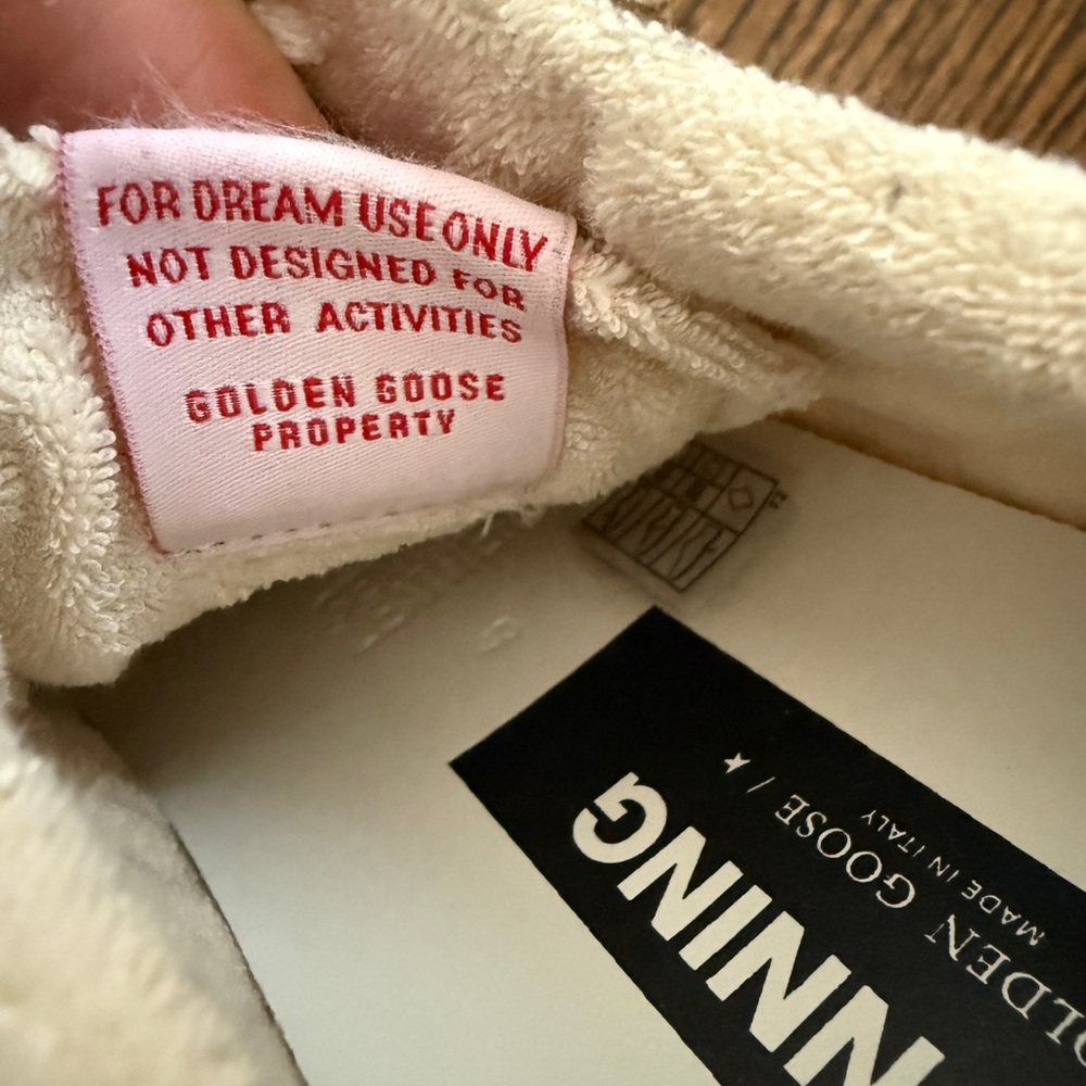 Golden Goose Silver and Cream Sneakers running sole metallic sneaker sz 40 - Picture 6 of 13